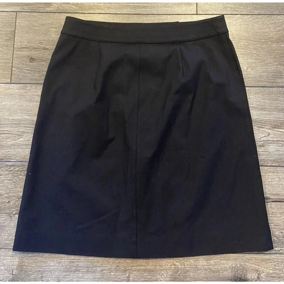 Lafayette 148 Skirt Straight Pencil Black Button Front Size 6 - Picture 3 of 4